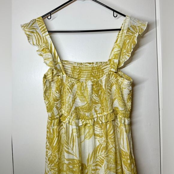 Nanette Nanette Lepore Maxi Tiered Ruffle Tropical Floral Palm White Dress 12 - Picture 9 of 13